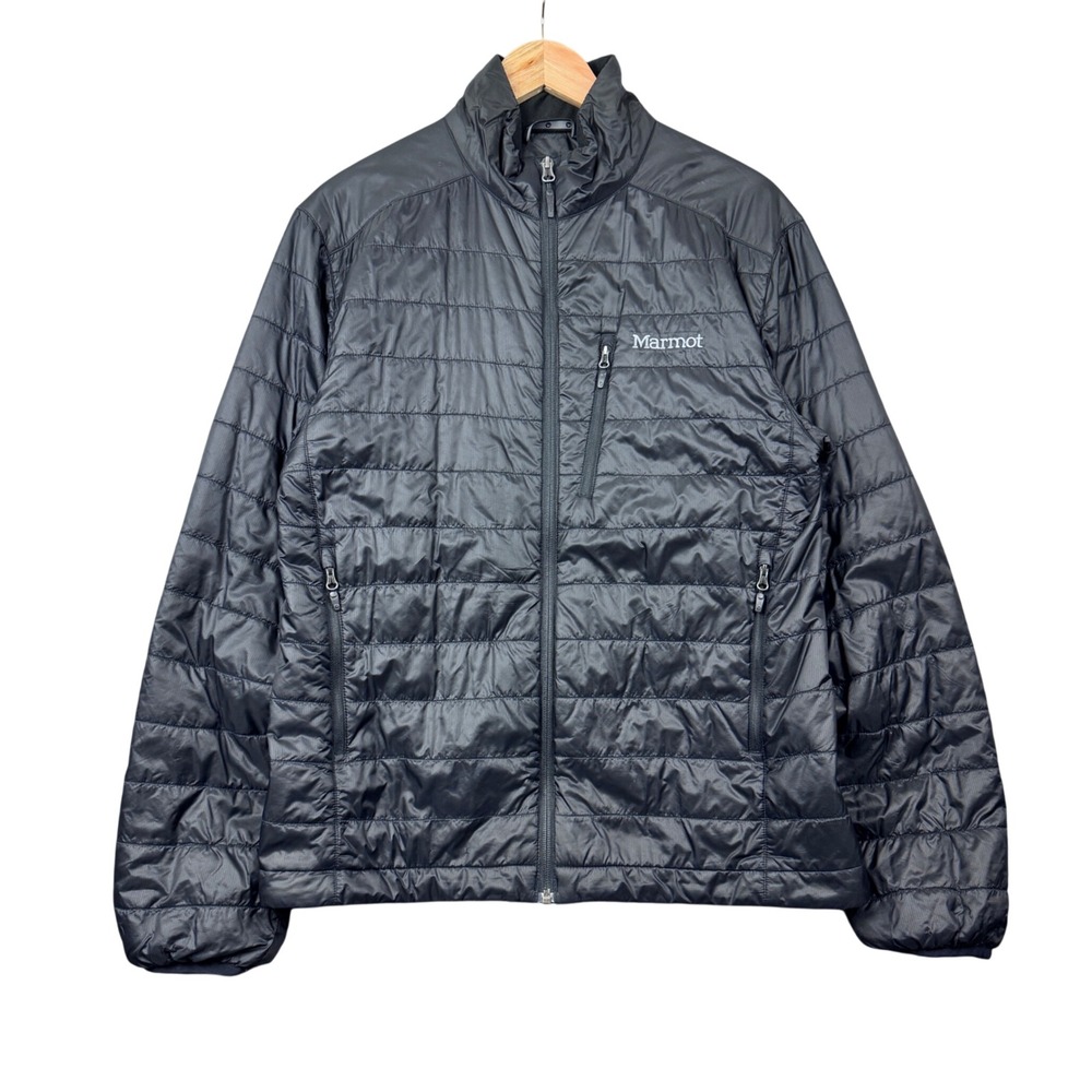 Marmot Puffer Jacket Mens Medium Black Primaloft Insulated Outdoors Gorpcore